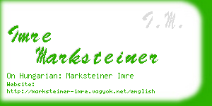 imre marksteiner business card